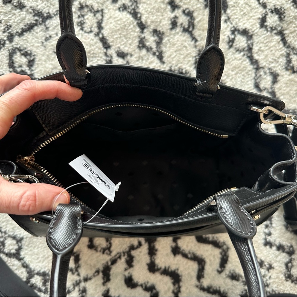 NWT Kate Spade New York Staci Black Medium Satchel Saffiano Leather Crosssbody - Picture 5 of 16